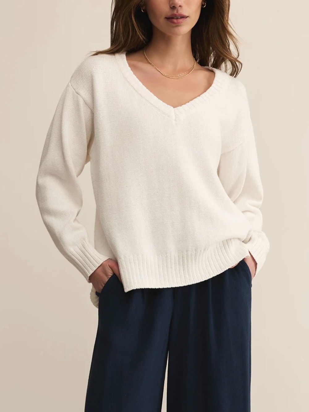 Z SUPPLY - ALL AROUND V-NECK SWEATER